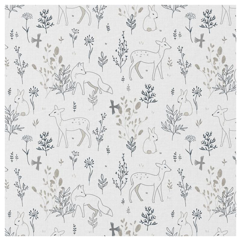 Printed Cotton LARVIK White / Gray Tones